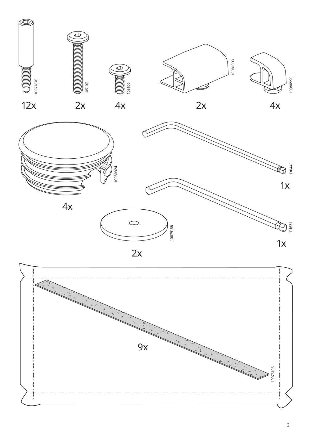 Assembly instructions for IKEA Vevelstad bed frame white | Page 3 - IKEA VEVELSTAD bed frame 805.063.88