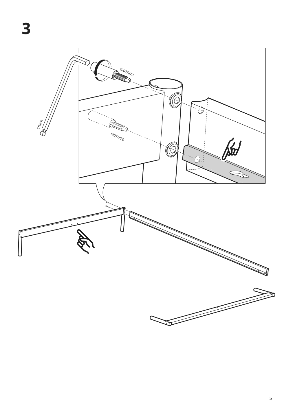 Assembly instructions for IKEA Vevelstad bed frame white | Page 5 - IKEA VEVELSTAD bed frame 805.063.88