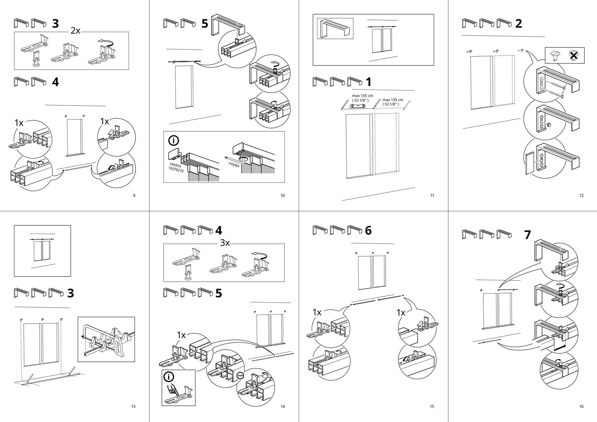 Assembly instructions for IKEA Vidga triple curtain rail included ceiling fittings white | Page 2 - IKEA VIDGA triple curtain  rail 704.928.86