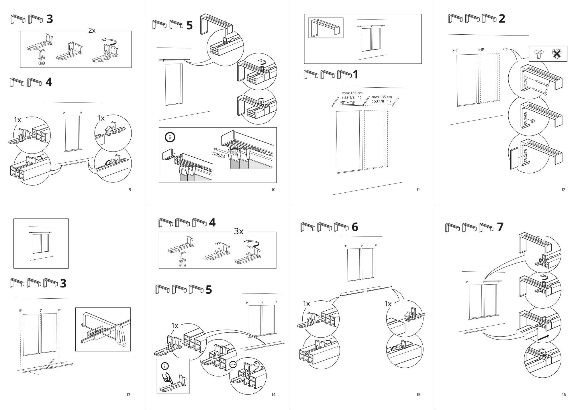 Assembly instructions for IKEA Vidga triple curtain rail white | Page 2 - IKEA VIDGA triple curtain  rail 202.991.55