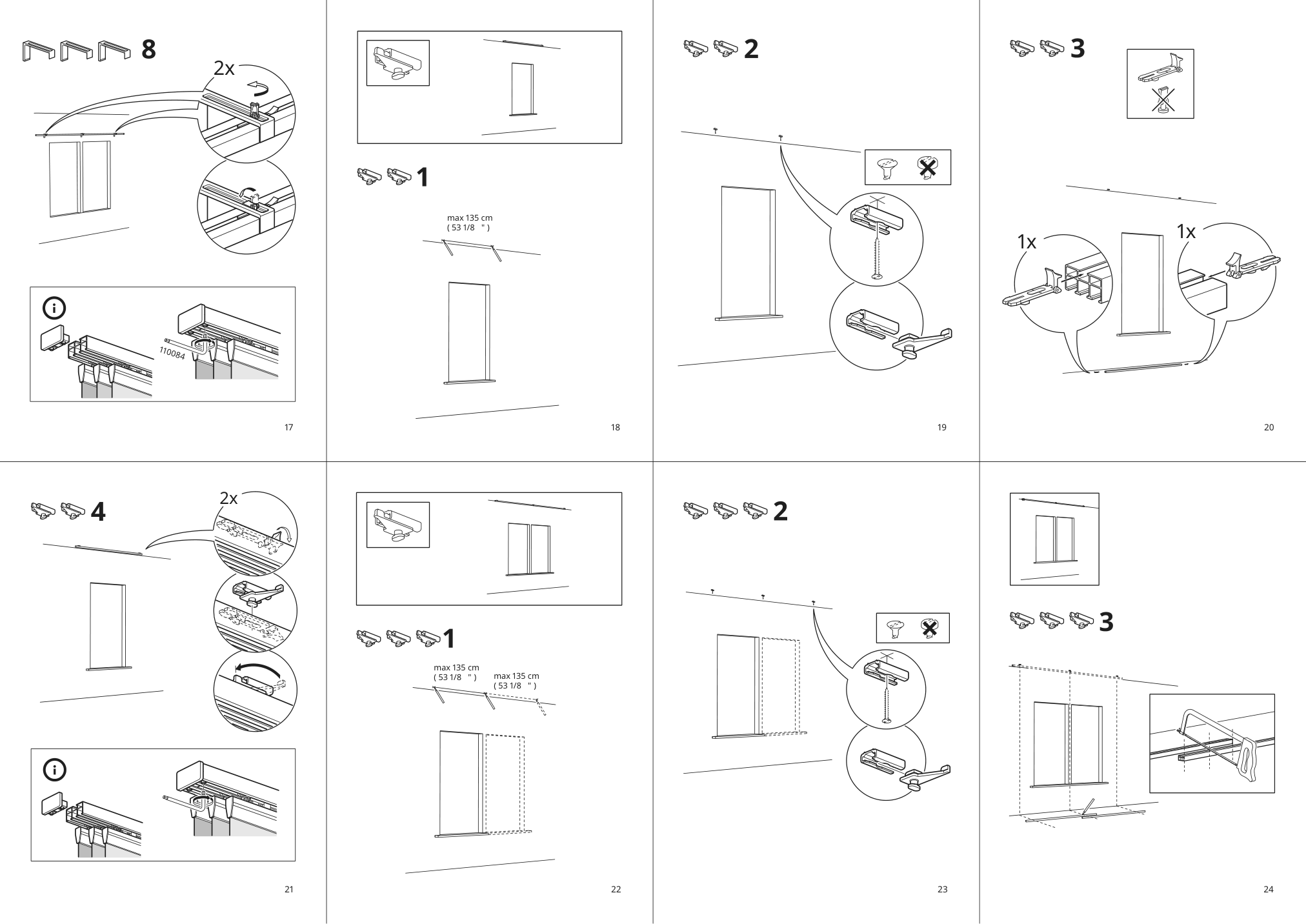 Assembly instructions for IKEA Vidga triple curtain rail white | Page 3 - IKEA VIDGA triple curtain  rail 202.991.55