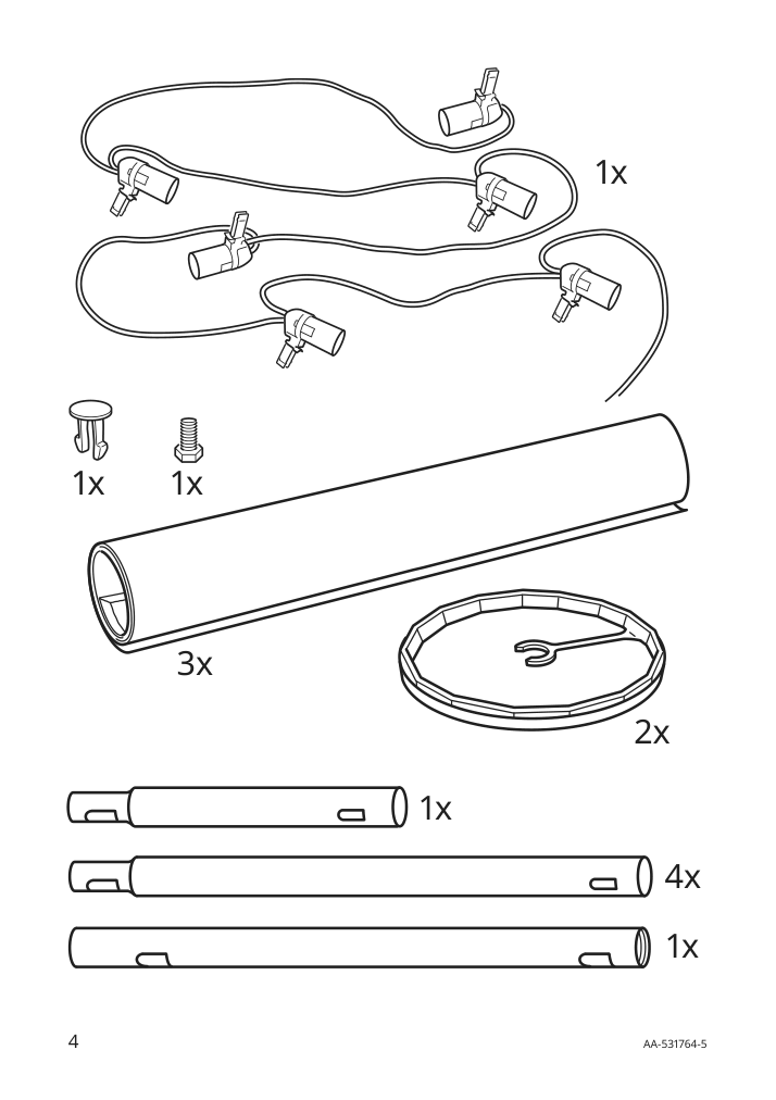 Assembly instructions for IKEA Vidja floor lamp white | Page 4 - IKEA VIDJA floor lamp 003.091.98