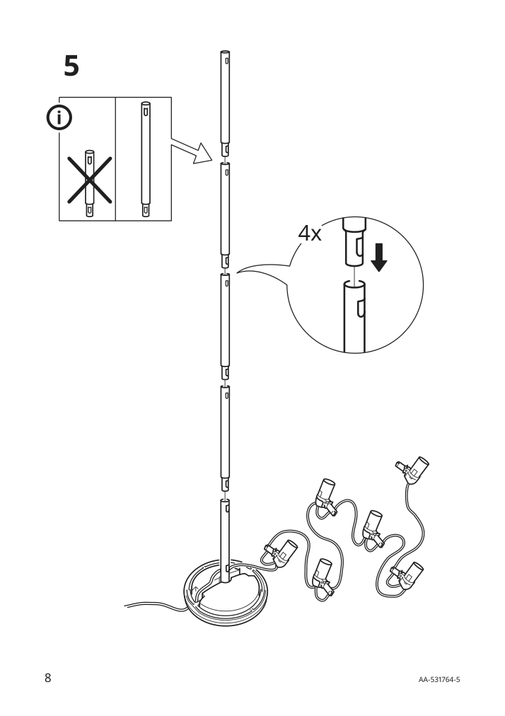 Assembly instructions for IKEA Vidja floor lamp white | Page 8 - IKEA VIDJA floor lamp 003.091.98