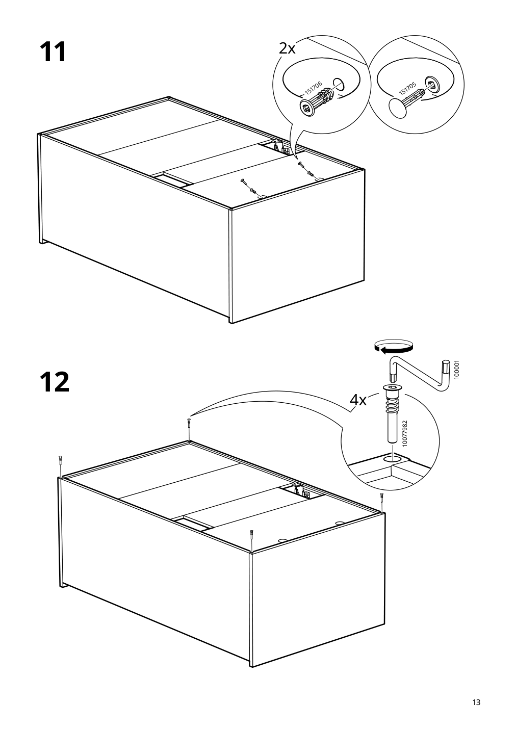 Assembly instructions for IKEA Vihals 6 drawer dresser white anchor unlock function | Page 13 - IKEA VIHALS TV/storage combination 494.406.15