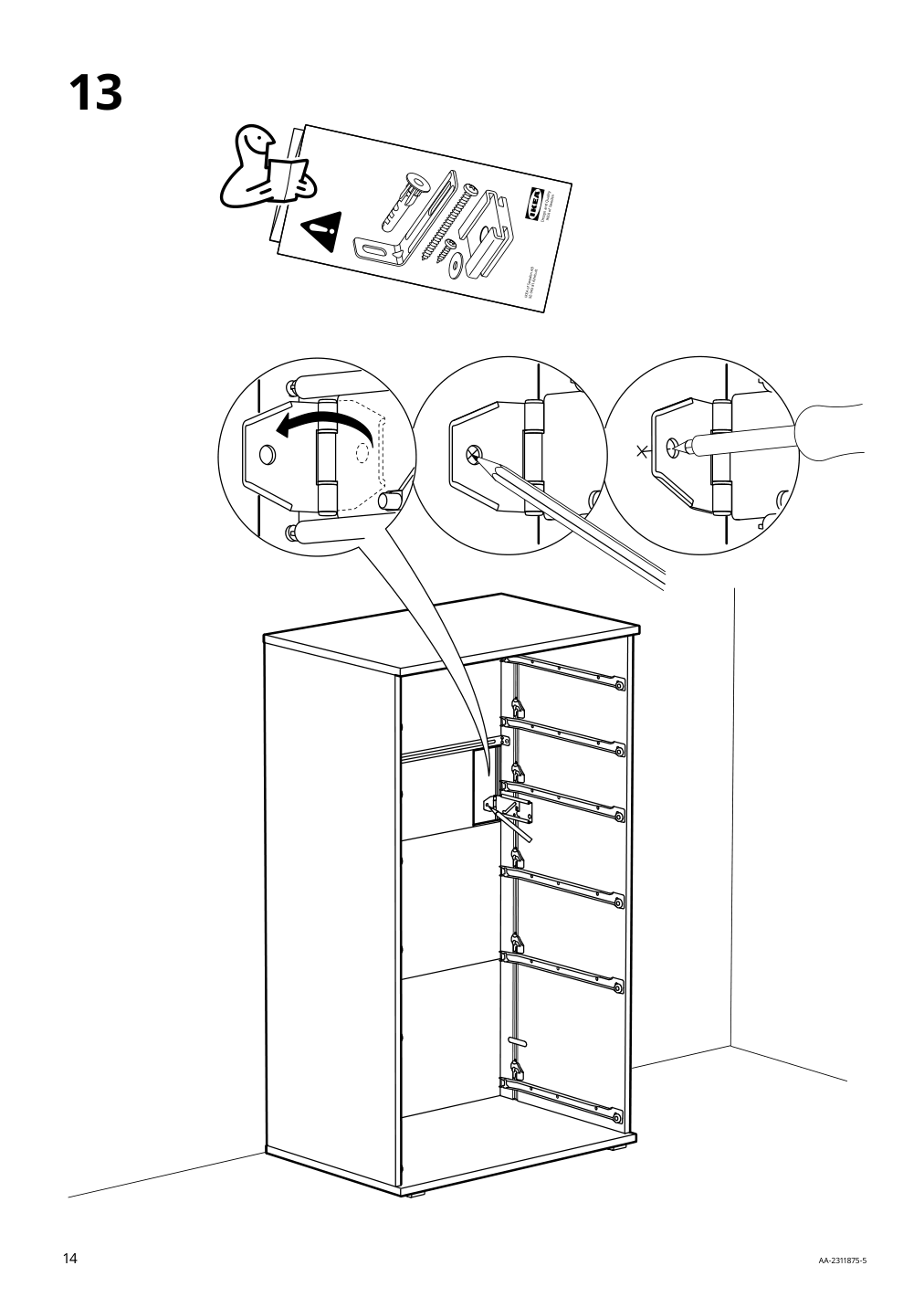 Assembly instructions for IKEA Vihals 6 drawer dresser white anchor unlock function | Page 14 - IKEA VIHALS TV/storage combination 494.406.15