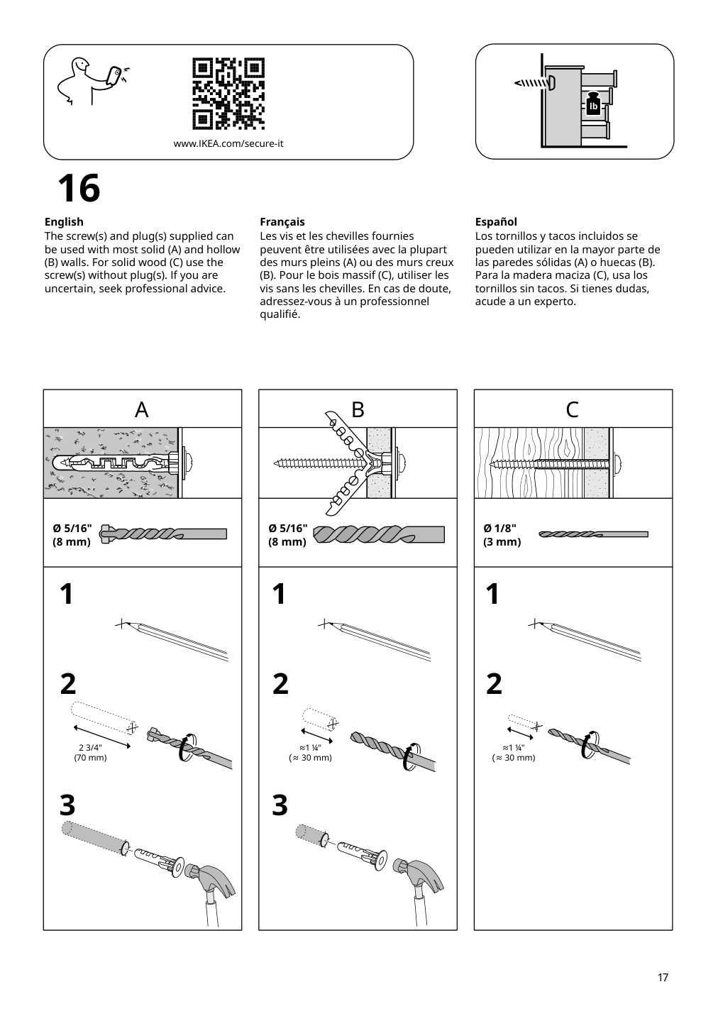 Assembly instructions for IKEA Vihals 6 drawer dresser white anchor unlock function | Page 17 - IKEA VIHALS TV/storage combination 494.406.15