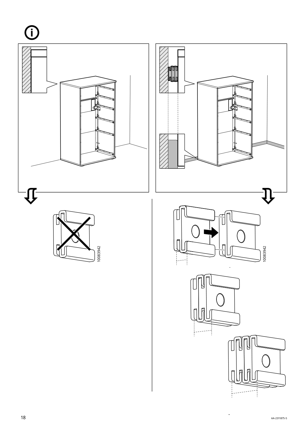 Assembly instructions for IKEA Vihals 6 drawer dresser white anchor unlock function | Page 18 - IKEA VIHALS TV/storage combination 494.406.15