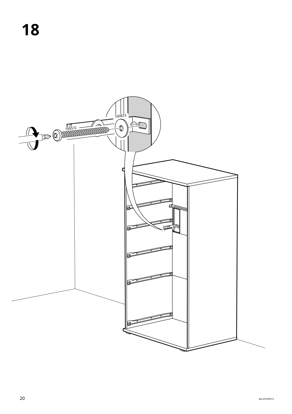 Assembly instructions for IKEA Vihals 6 drawer dresser white anchor unlock function | Page 20 - IKEA VIHALS TV/storage combination 494.406.15