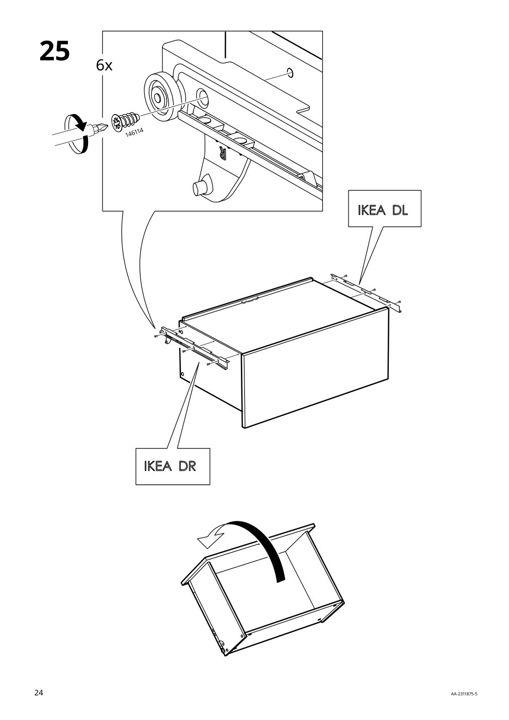 Assembly instructions for IKEA Vihals 6 drawer dresser white anchor unlock function | Page 24 - IKEA VIHALS TV/storage combination 494.406.15