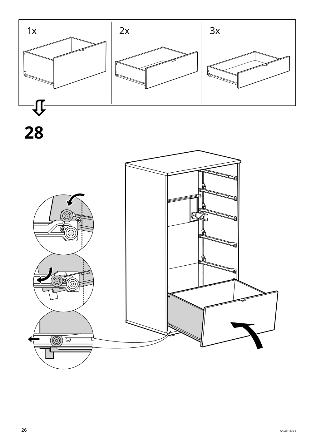 Assembly instructions for IKEA Vihals 6 drawer dresser white anchor unlock function | Page 26 - IKEA VIHALS TV/storage combination 494.406.15