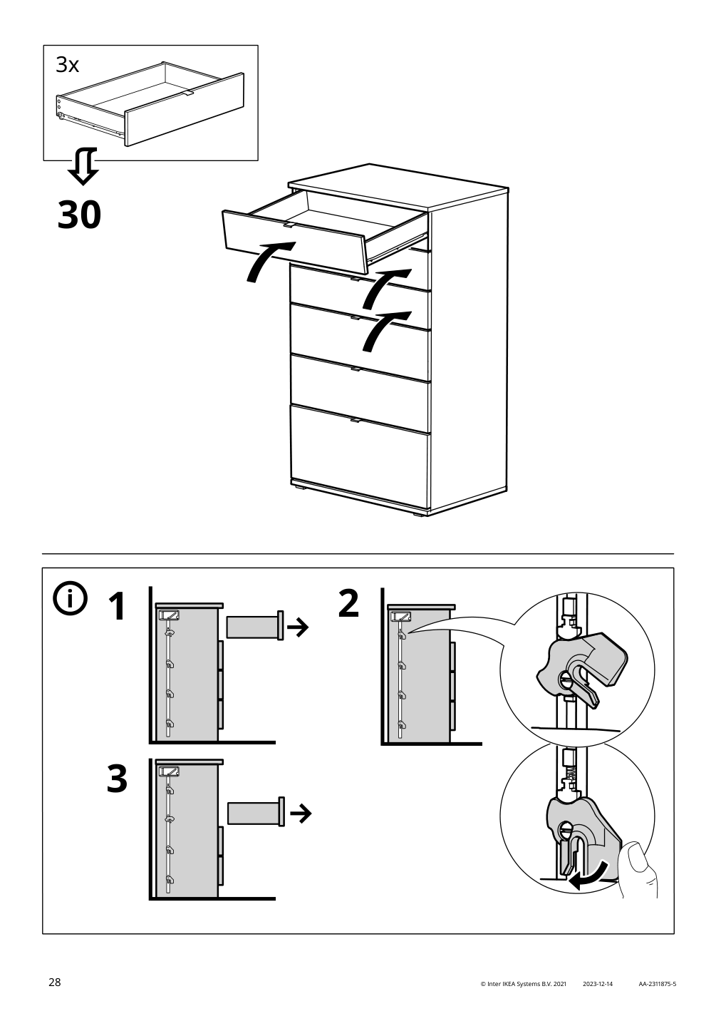 Assembly instructions for IKEA Vihals 6 drawer dresser white anchor unlock function | Page 28 - IKEA VIHALS TV/storage combination 494.406.15