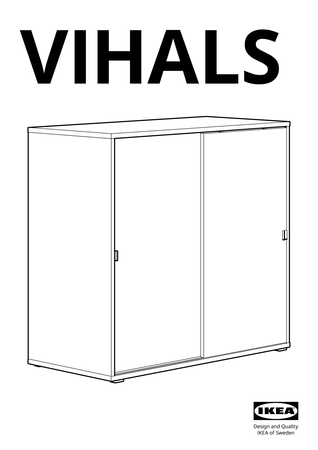 Assembly instructions for IKEA Vihals cabinet with sliding doors white | Page 1 - IKEA VIHALS storage combination 294.406.16