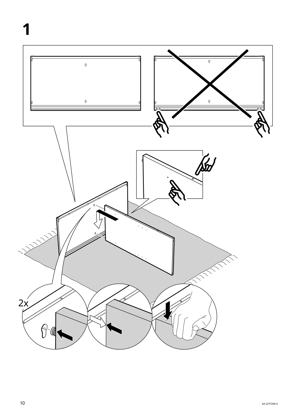 Assembly instructions for IKEA Vihals cabinet with sliding doors white | Page 10 - IKEA VIHALS storage combination 294.406.16