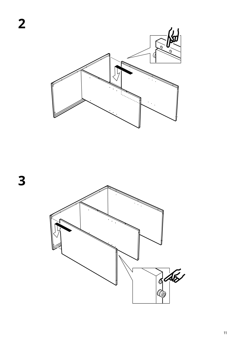 Assembly instructions for IKEA Vihals cabinet with sliding doors white | Page 11 - IKEA VIHALS storage combination 294.406.16