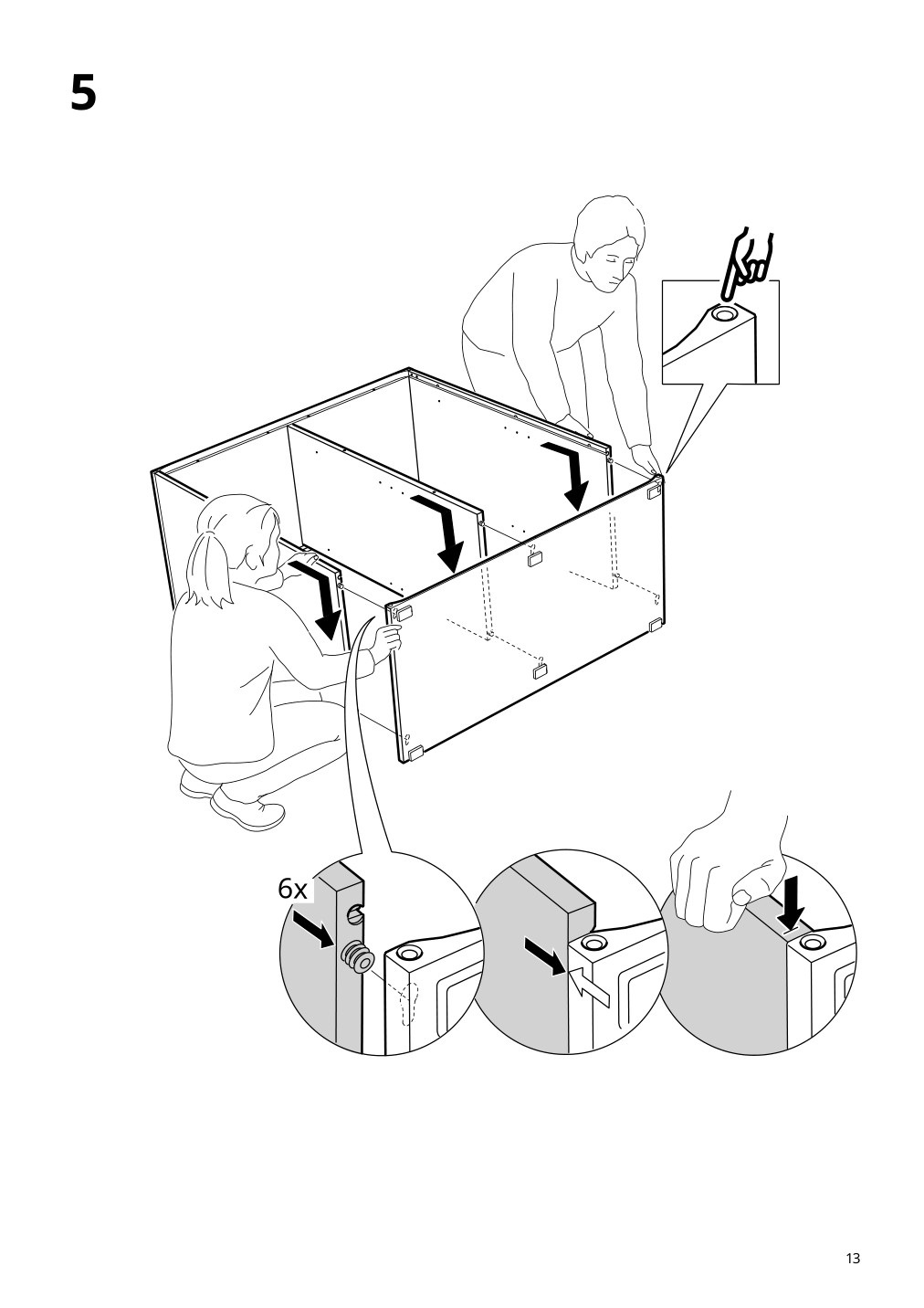 Assembly instructions for IKEA Vihals cabinet with sliding doors white | Page 13 - IKEA VIHALS storage combination 294.406.16