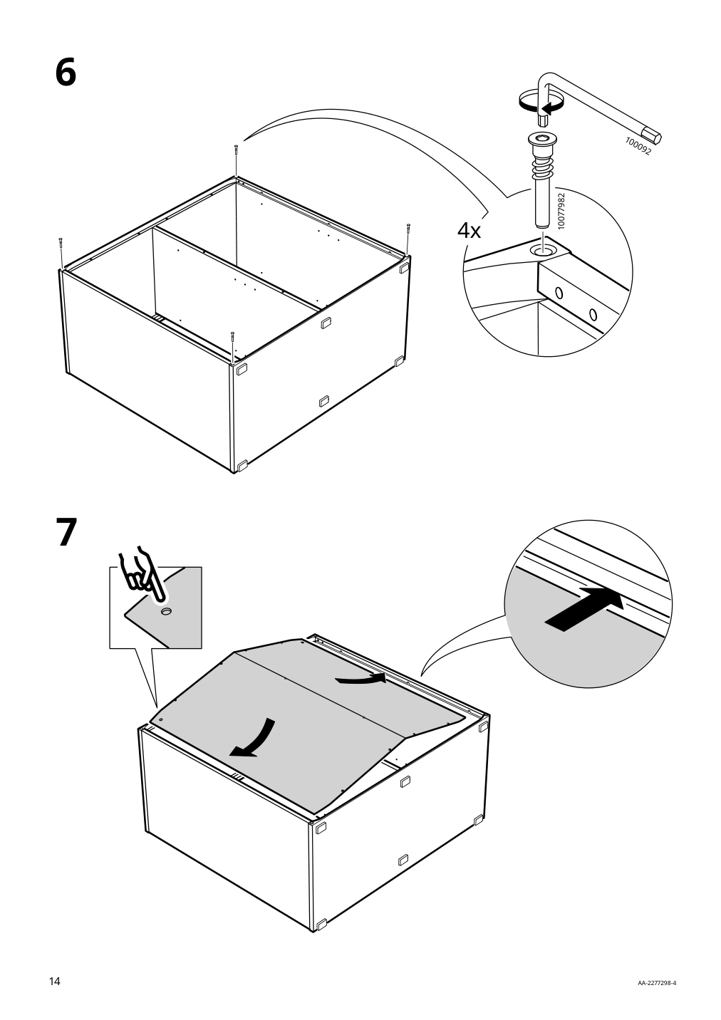 Assembly instructions for IKEA Vihals cabinet with sliding doors white | Page 14 - IKEA VIHALS storage combination 294.406.16