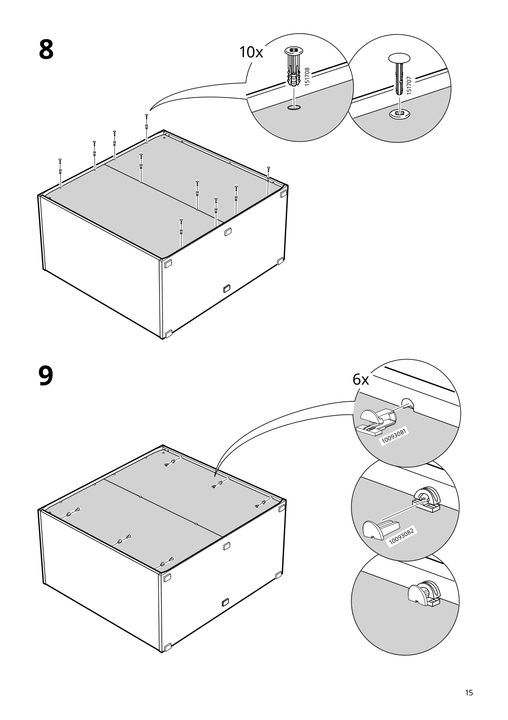 Assembly instructions for IKEA Vihals cabinet with sliding doors white | Page 15 - IKEA VIHALS storage combination 294.406.16