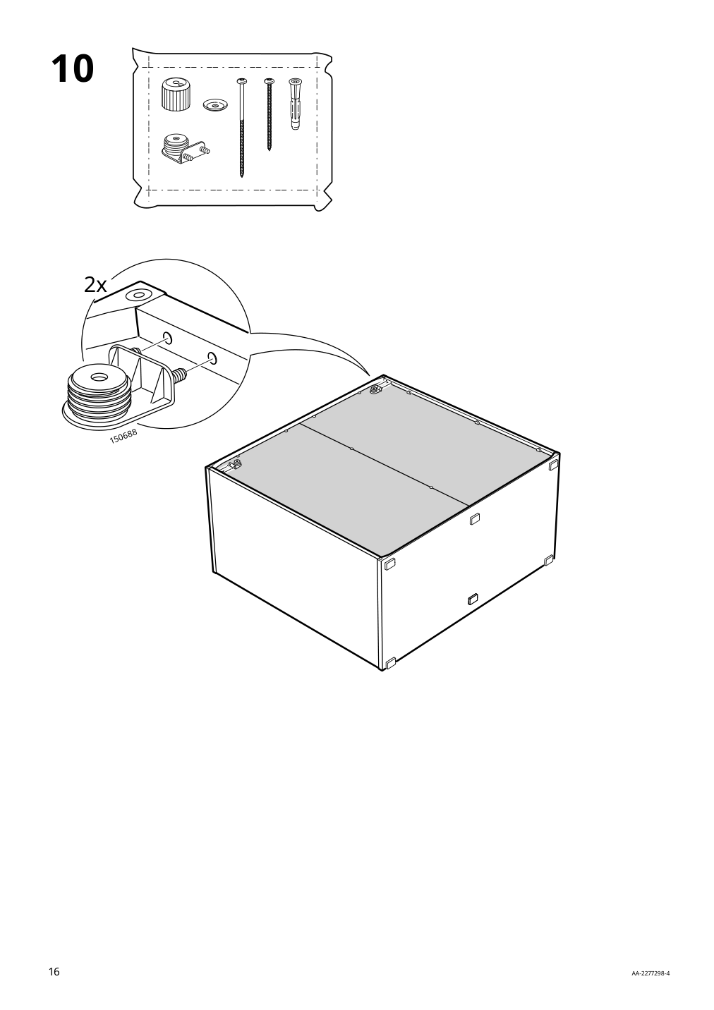 Assembly instructions for IKEA Vihals cabinet with sliding doors white | Page 16 - IKEA VIHALS storage combination 294.406.16