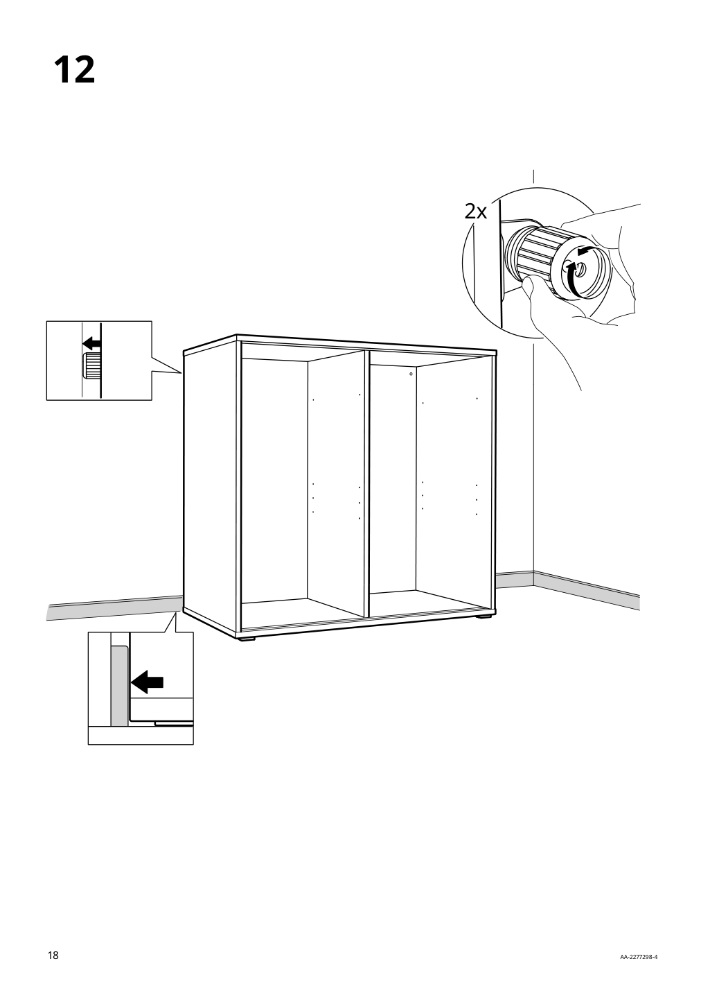 Assembly instructions for IKEA Vihals cabinet with sliding doors white | Page 18 - IKEA VIHALS storage combination 294.406.16