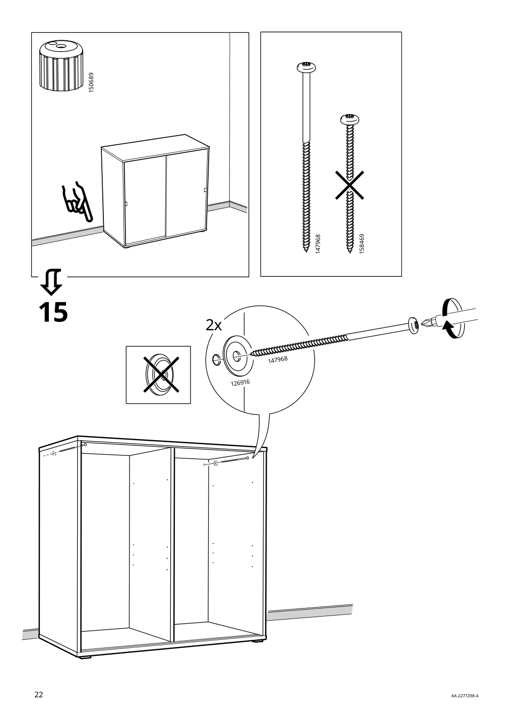 Assembly instructions for IKEA Vihals cabinet with sliding doors white | Page 22 - IKEA VIHALS storage combination 294.406.16