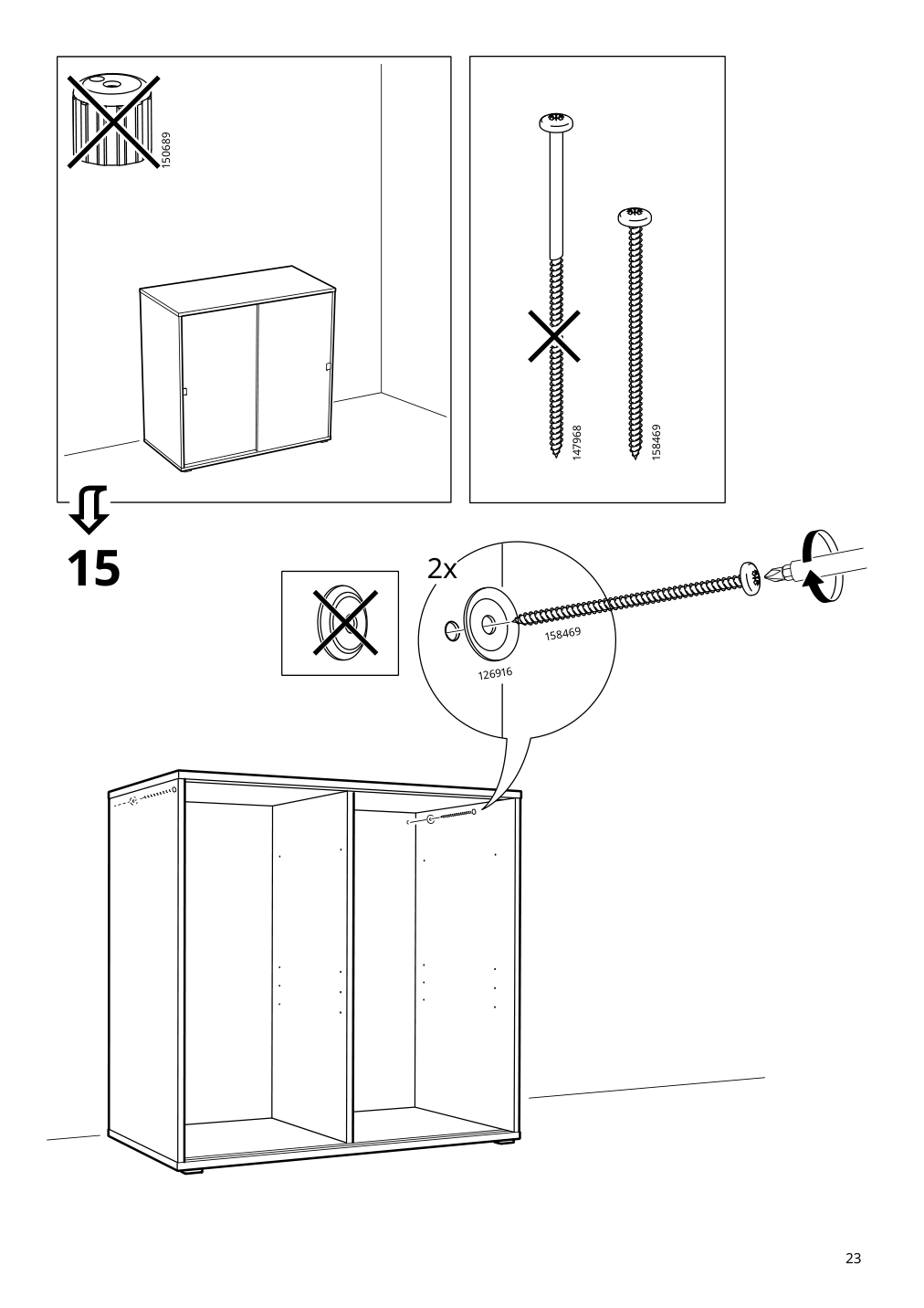 Assembly instructions for IKEA Vihals cabinet with sliding doors white | Page 23 - IKEA VIHALS storage combination 294.406.16