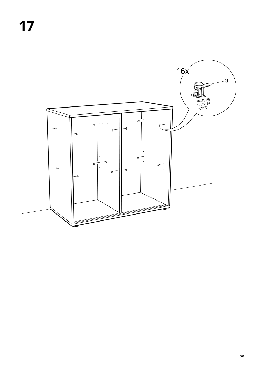 Assembly instructions for IKEA Vihals cabinet with sliding doors white | Page 25 - IKEA VIHALS storage combination 294.406.16