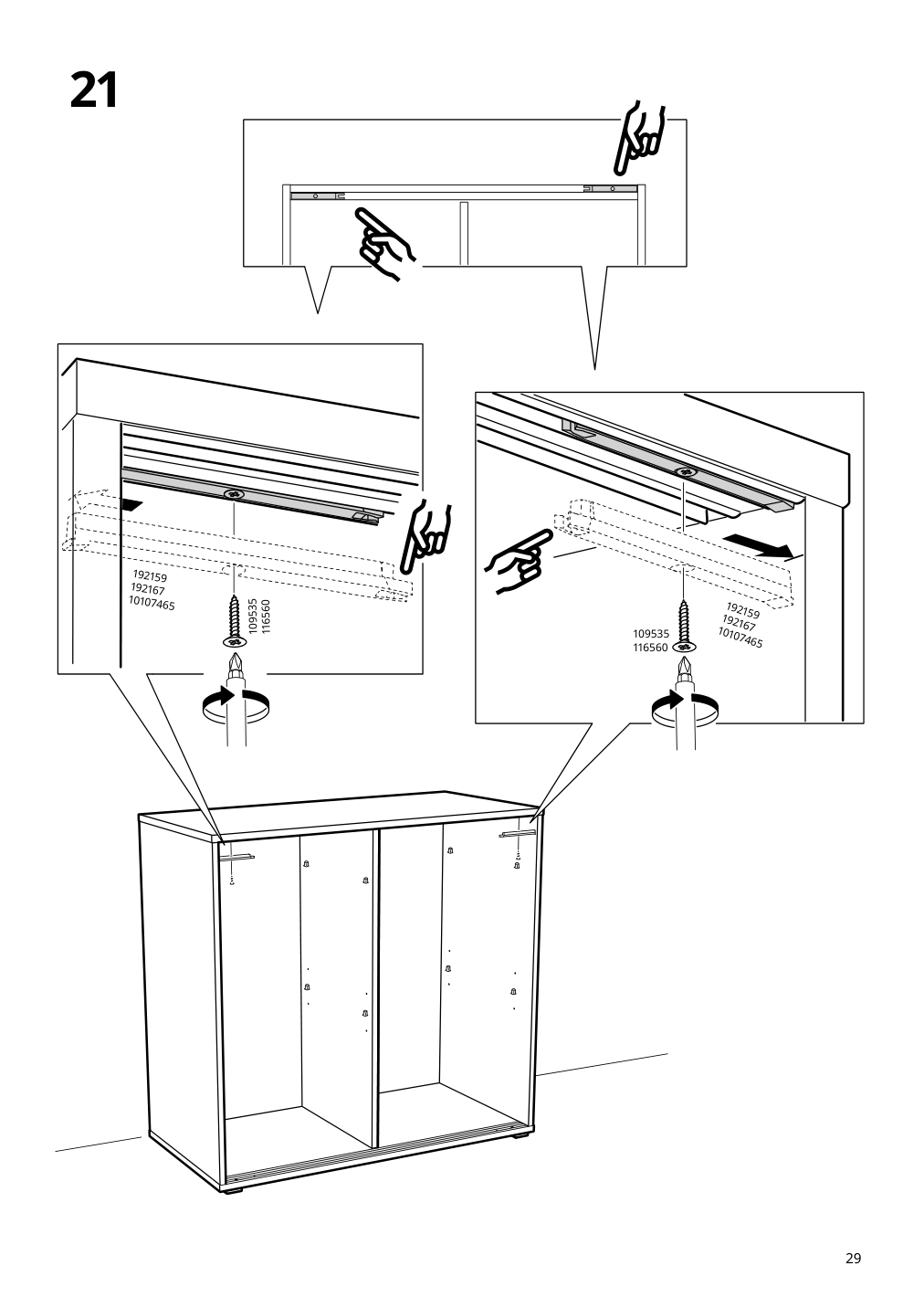 Assembly instructions for IKEA Vihals cabinet with sliding doors white | Page 29 - IKEA VIHALS storage combination 294.406.16