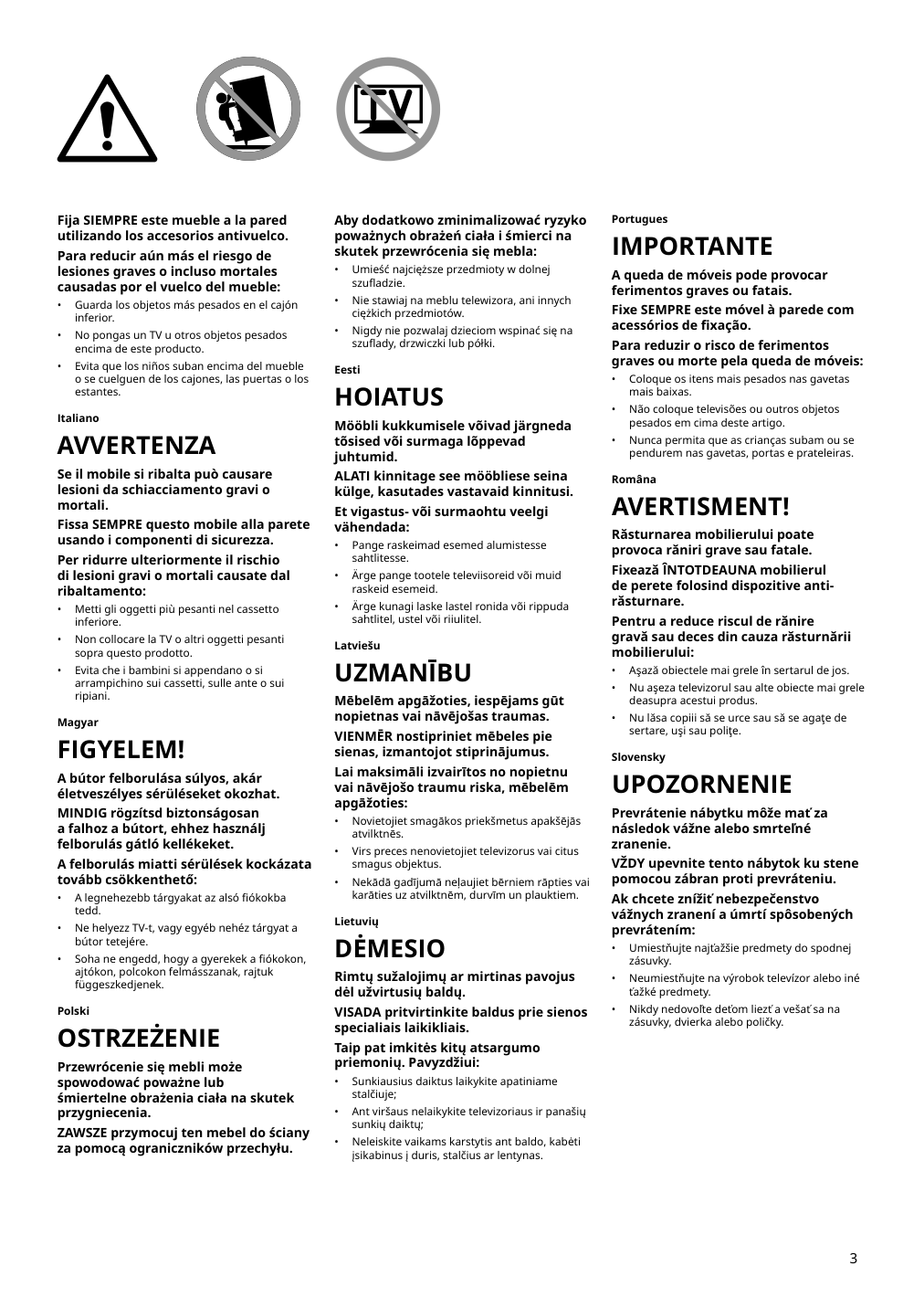 Assembly instructions for IKEA Vihals cabinet with sliding doors white | Page 3 - IKEA VIHALS storage combination 294.406.16