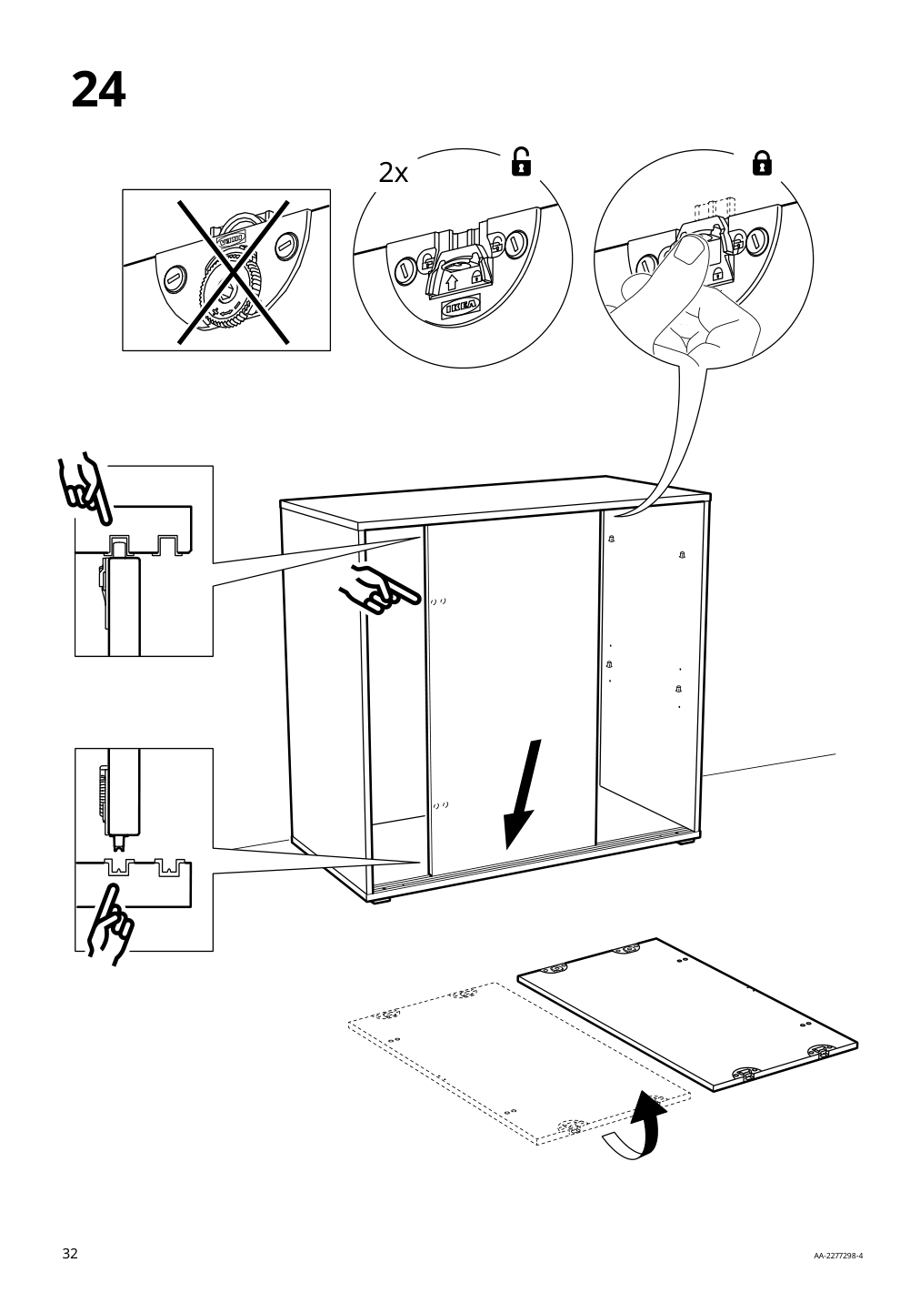 Assembly instructions for IKEA Vihals cabinet with sliding doors white | Page 32 - IKEA VIHALS storage combination 294.406.16