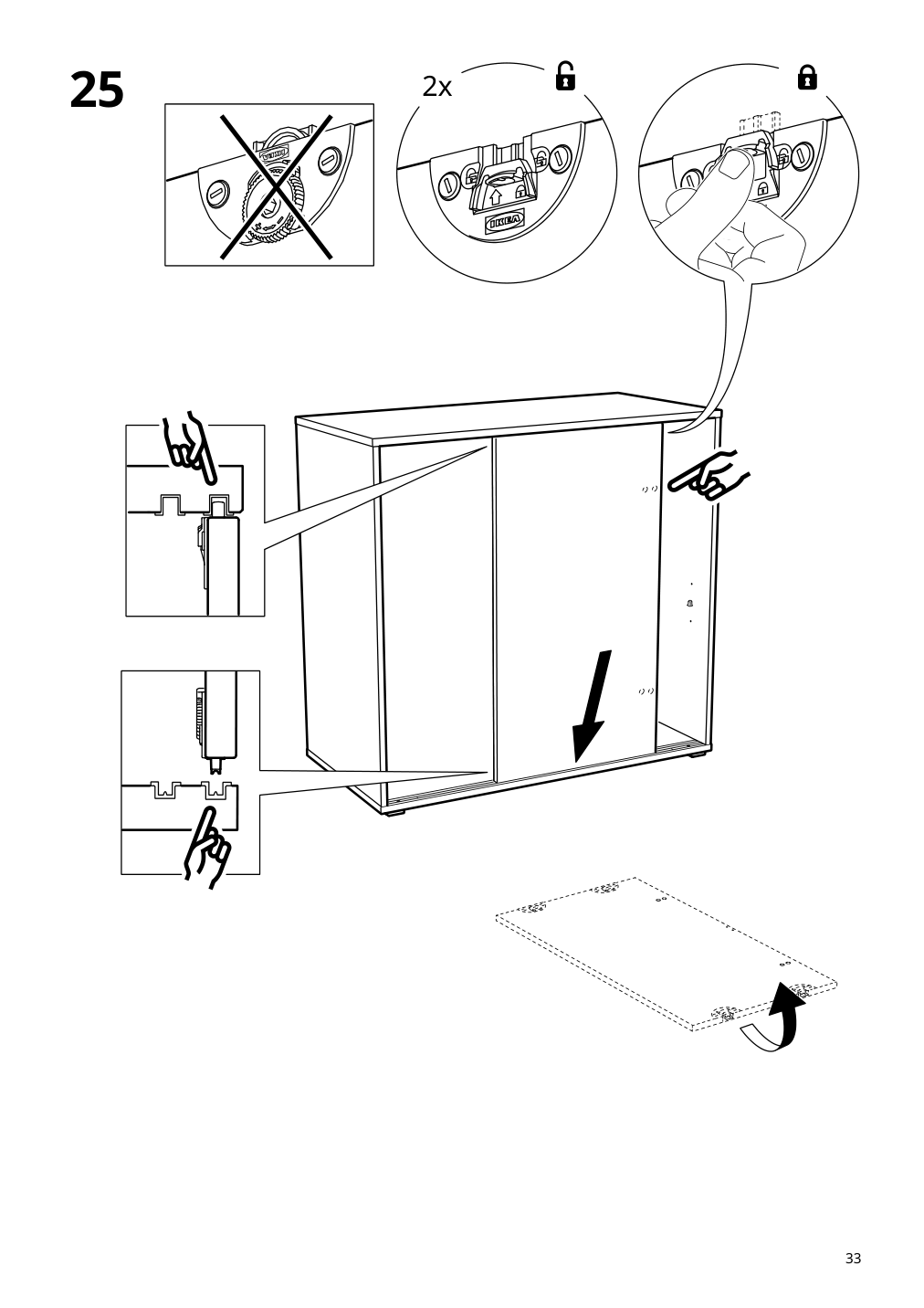 Assembly instructions for IKEA Vihals cabinet with sliding doors white | Page 33 - IKEA VIHALS storage combination 294.406.16