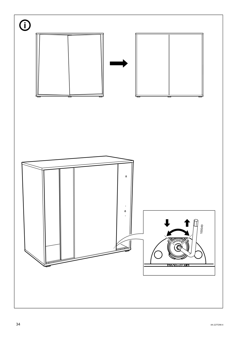 Assembly instructions for IKEA Vihals cabinet with sliding doors white | Page 34 - IKEA VIHALS storage combination 294.406.16