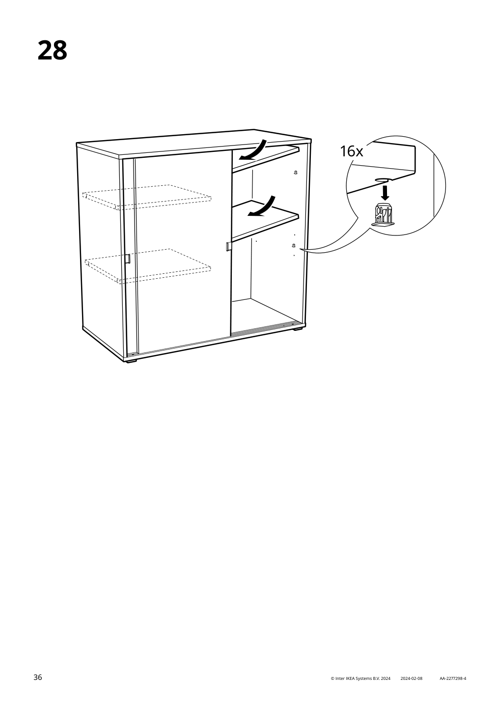 Assembly instructions for IKEA Vihals cabinet with sliding doors white | Page 36 - IKEA VIHALS storage combination 294.406.16