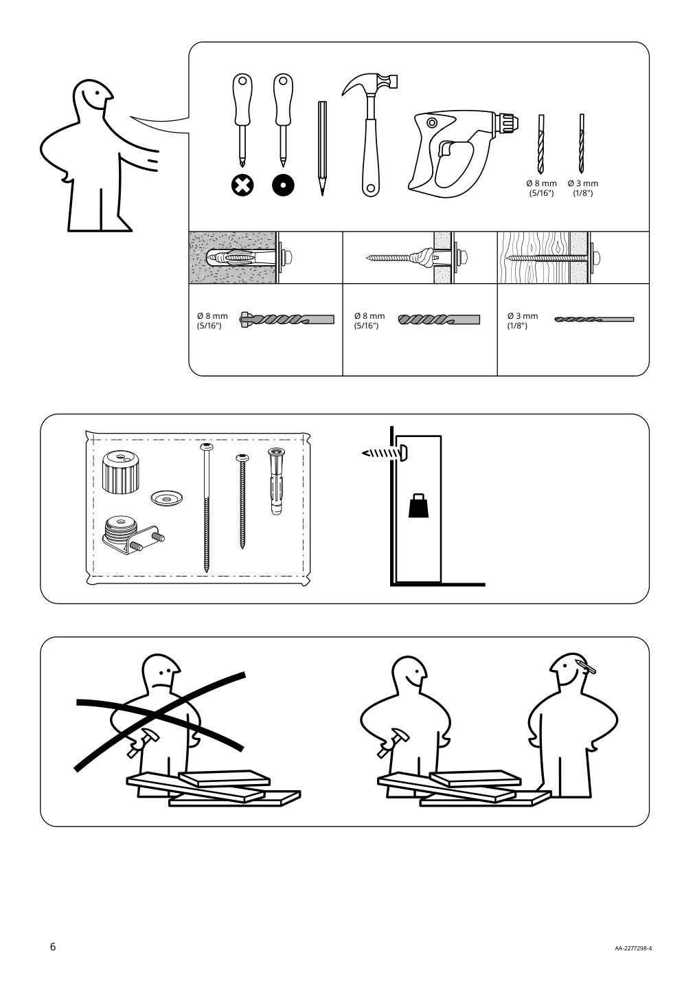 Assembly instructions for IKEA Vihals cabinet with sliding doors white | Page 6 - IKEA VIHALS storage combination 294.406.16