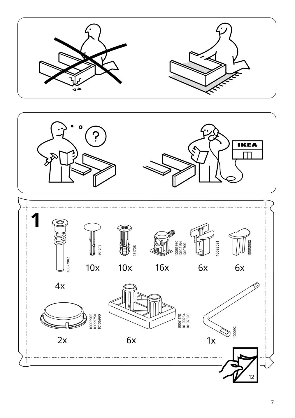 Assembly instructions for IKEA Vihals cabinet with sliding doors white | Page 7 - IKEA VIHALS storage combination 294.406.16