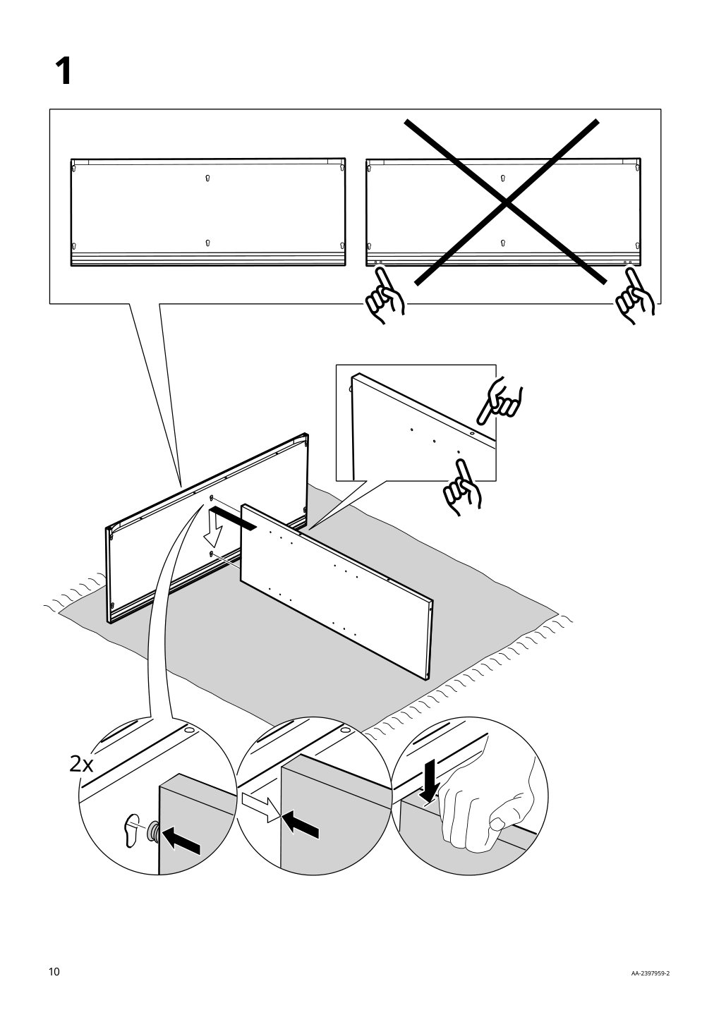 Assembly instructions for IKEA Vihals cabinet with sliding glass doors dark gray | Page 10 - IKEA VIHALS cabinet with sliding glass doors 205.428.79