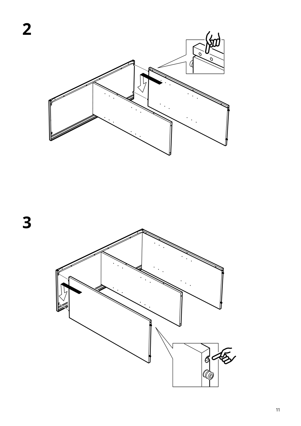 Assembly instructions for IKEA Vihals cabinet with sliding glass doors dark gray | Page 11 - IKEA VIHALS cabinet with sliding glass doors 205.428.79