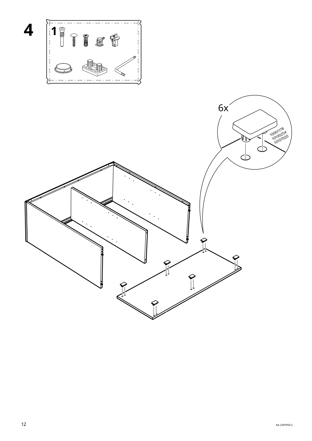 Assembly instructions for IKEA Vihals cabinet with sliding glass doors dark gray | Page 12 - IKEA VIHALS cabinet with sliding glass doors 205.428.79