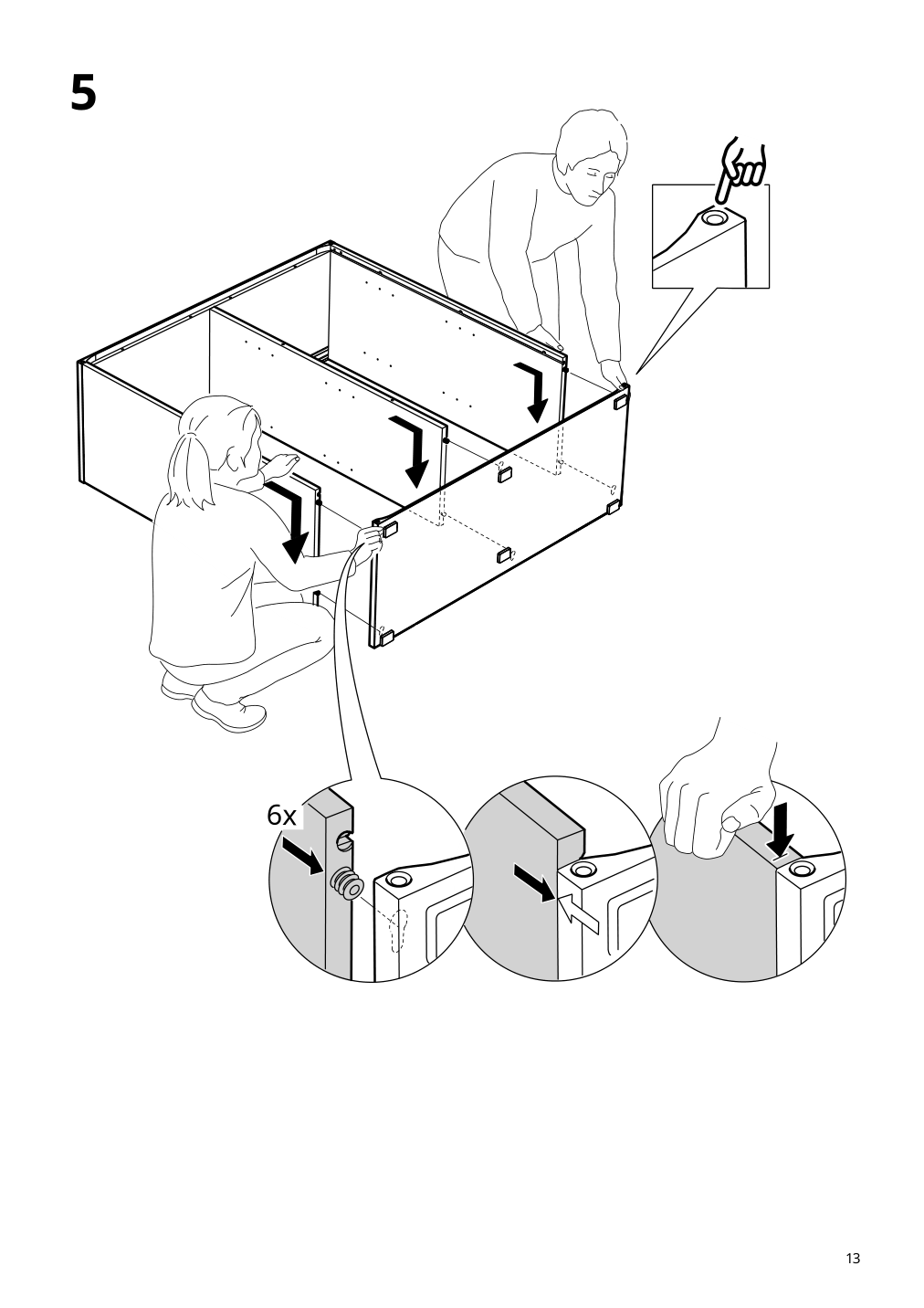 Assembly instructions for IKEA Vihals cabinet with sliding glass doors dark gray | Page 13 - IKEA VIHALS cabinet with sliding glass doors 205.428.79