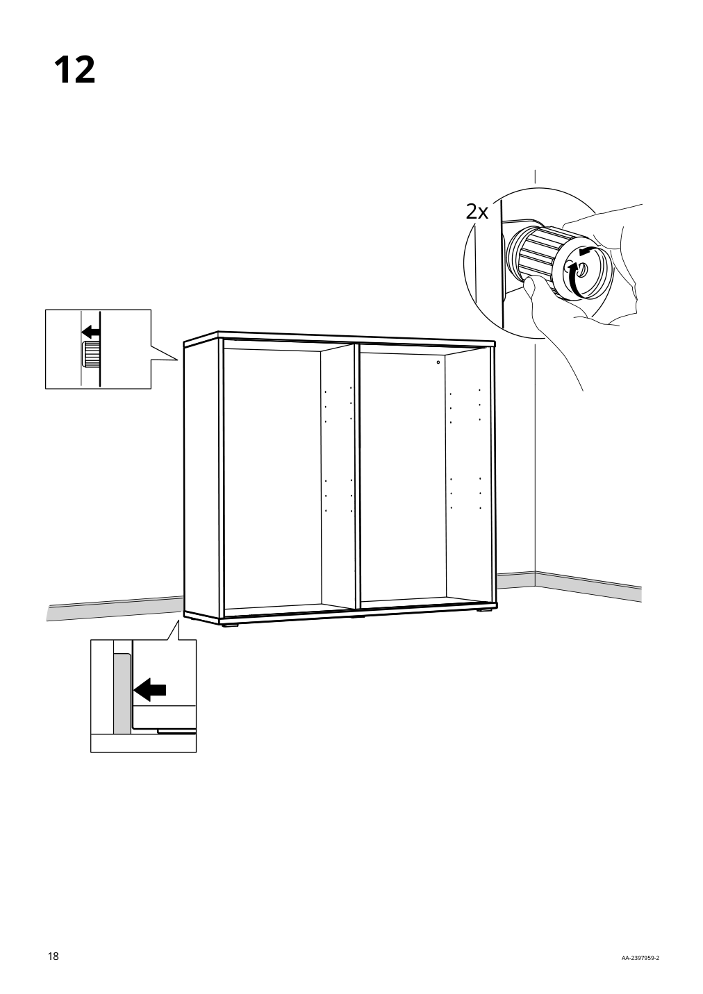 Assembly instructions for IKEA Vihals cabinet with sliding glass doors dark gray | Page 18 - IKEA VIHALS cabinet with sliding glass doors 205.428.79