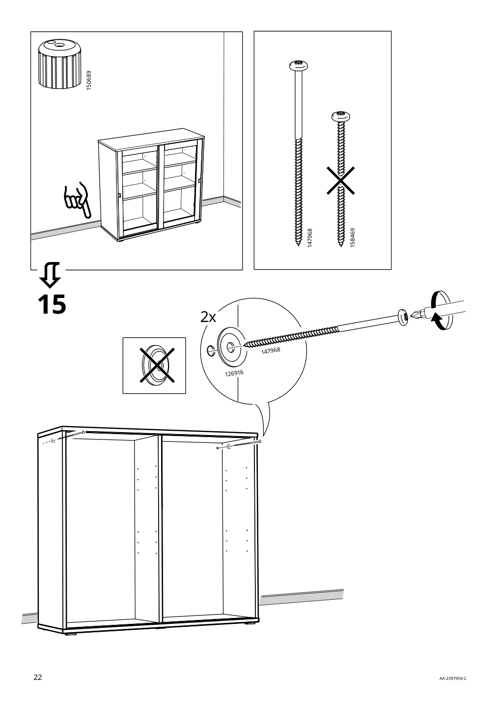 Assembly instructions for IKEA Vihals cabinet with sliding glass doors dark gray | Page 22 - IKEA VIHALS cabinet with sliding glass doors 205.428.79