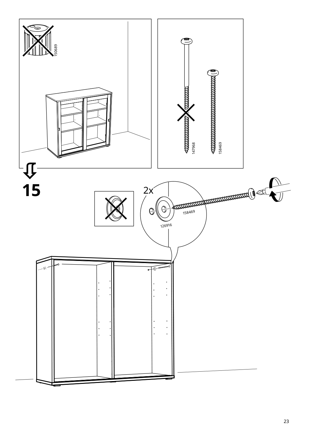 Assembly instructions for IKEA Vihals cabinet with sliding glass doors dark gray | Page 23 - IKEA VIHALS cabinet with sliding glass doors 205.428.79