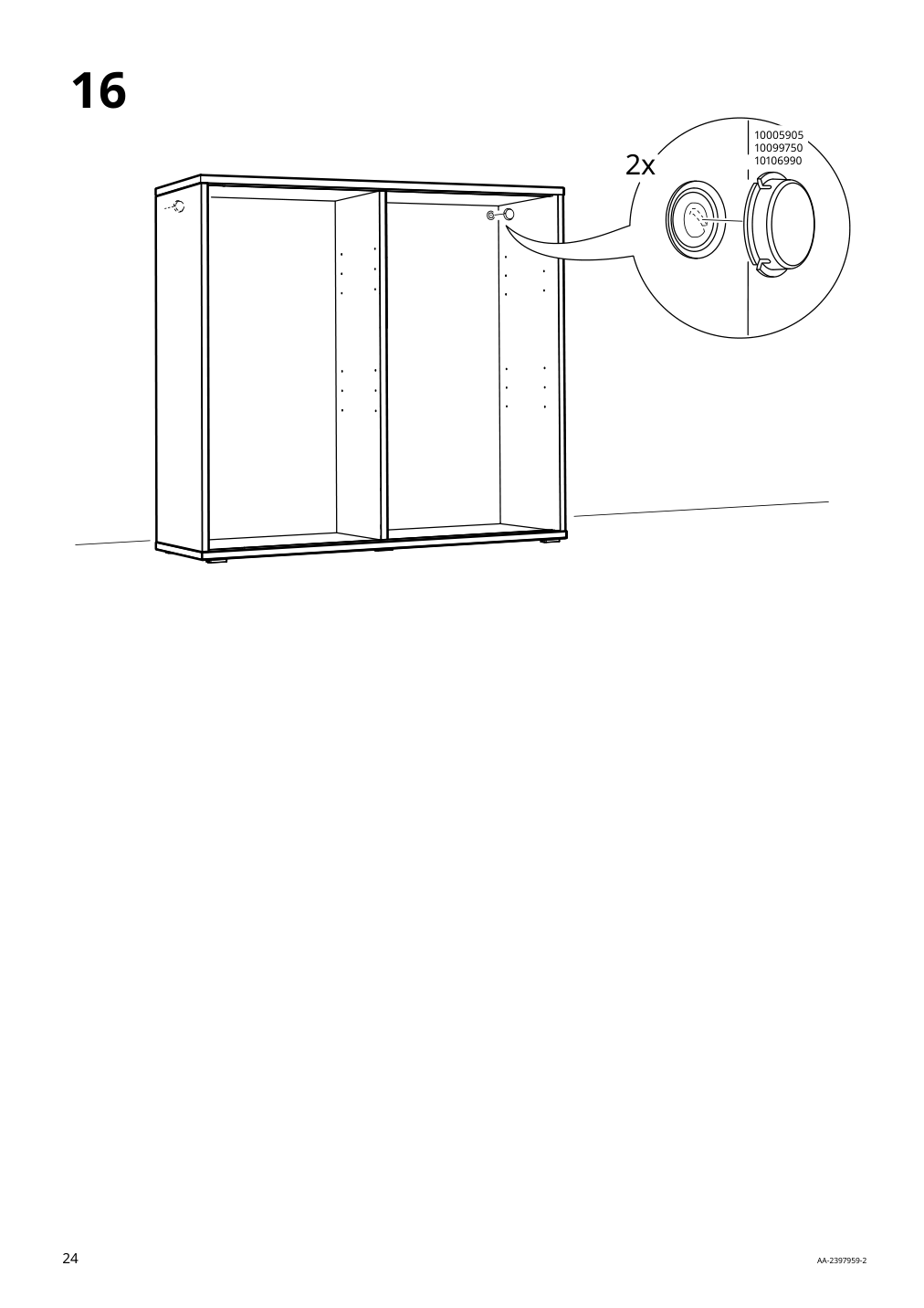 Assembly instructions for IKEA Vihals cabinet with sliding glass doors dark gray | Page 24 - IKEA VIHALS cabinet with sliding glass doors 205.428.79