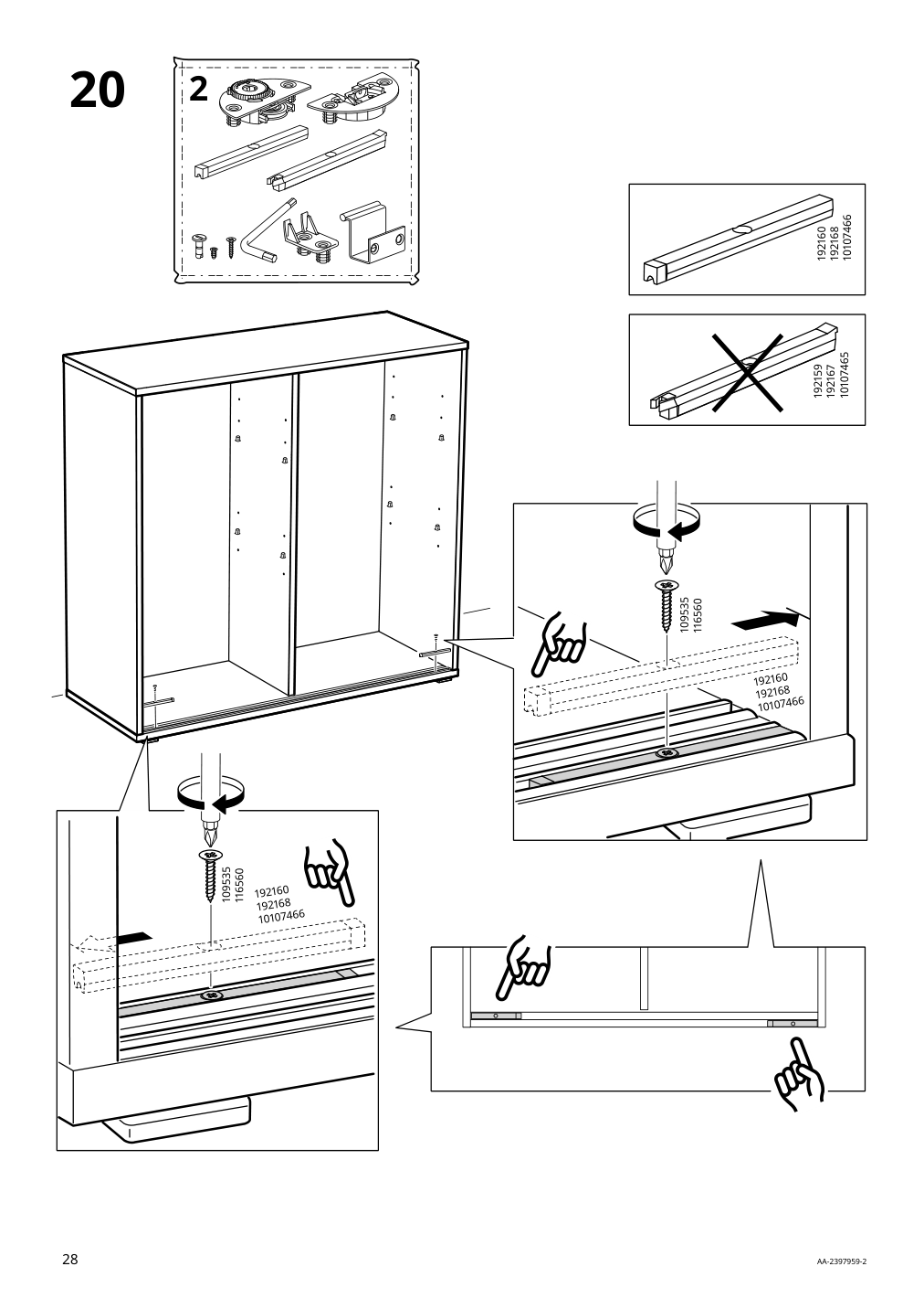 Assembly instructions for IKEA Vihals cabinet with sliding glass doors dark gray | Page 28 - IKEA VIHALS cabinet with sliding glass doors 205.428.79