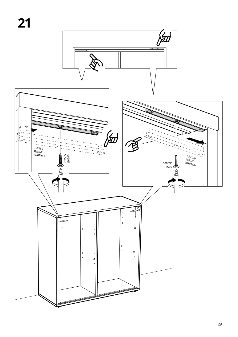 Assembly instructions for IKEA Vihals cabinet with sliding glass doors dark gray | Page 29 - IKEA VIHALS cabinet with sliding glass doors 205.428.79