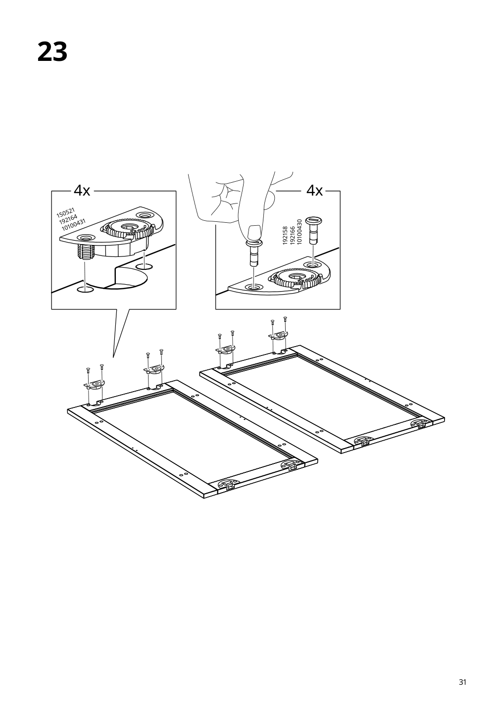 Assembly instructions for IKEA Vihals cabinet with sliding glass doors white | Page 31 - IKEA VIHALS storage combination w/glass doors 295.212.07