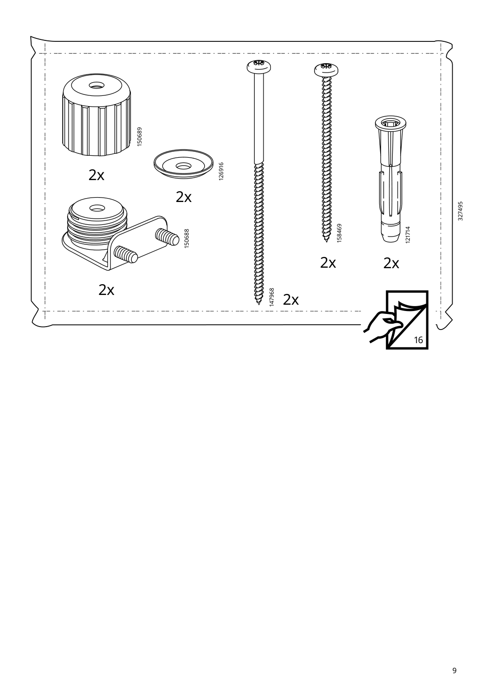 Assembly instructions for IKEA Vihals cabinet with sliding glass doors dark gray | Page 9 - IKEA VIHALS cabinet with sliding glass doors 205.428.79