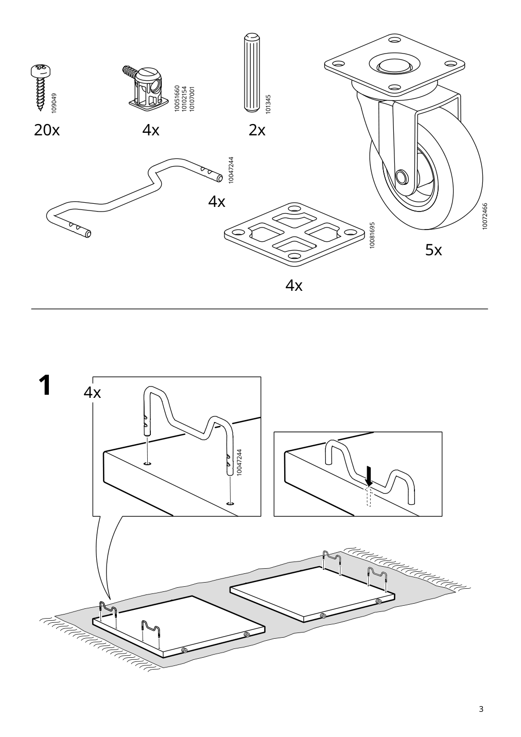 Assembly instructions for IKEA Vihals coffee table white | Page 3 - IKEA VIHALS coffee table 504.887.34