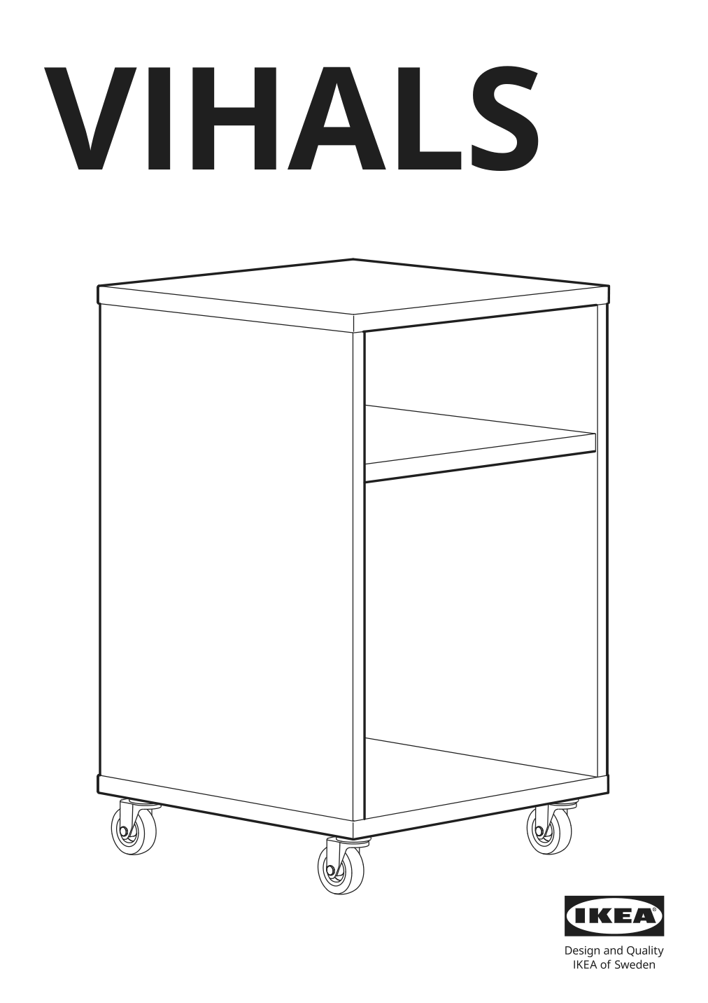 Assembly instructions for IKEA Vihals nightstand white | Page 1 - IKEA VIHALS nightstand 804.887.37