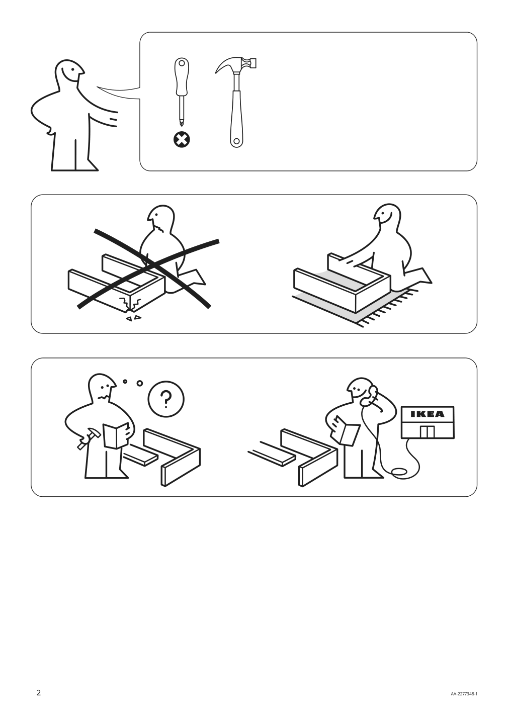 Assembly instructions for IKEA Vihals nightstand white | Page 2 - IKEA VIHALS nightstand 804.887.37