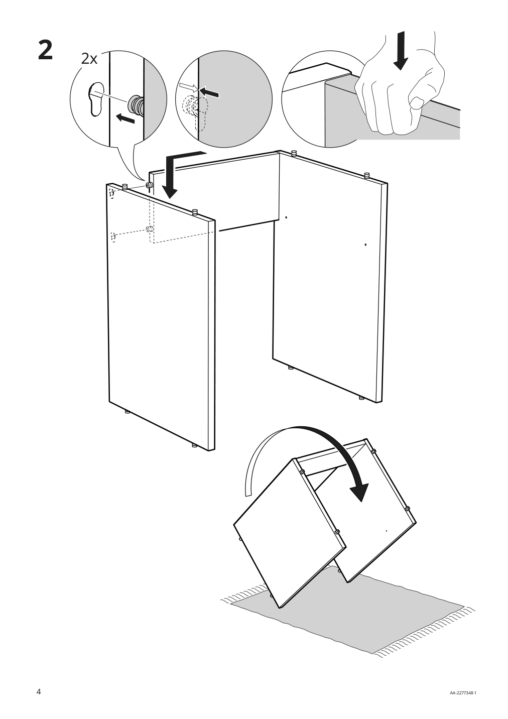 Assembly instructions for IKEA Vihals nightstand white | Page 4 - IKEA VIHALS nightstand 804.887.37